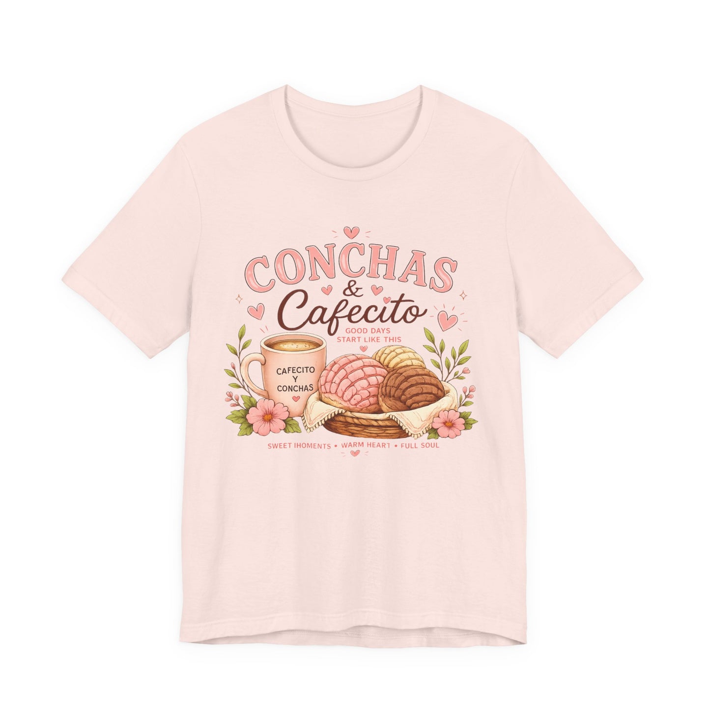 Conchas & Cafecito Tee — Mexican Pastries and Coffee Graphic T-Shirt