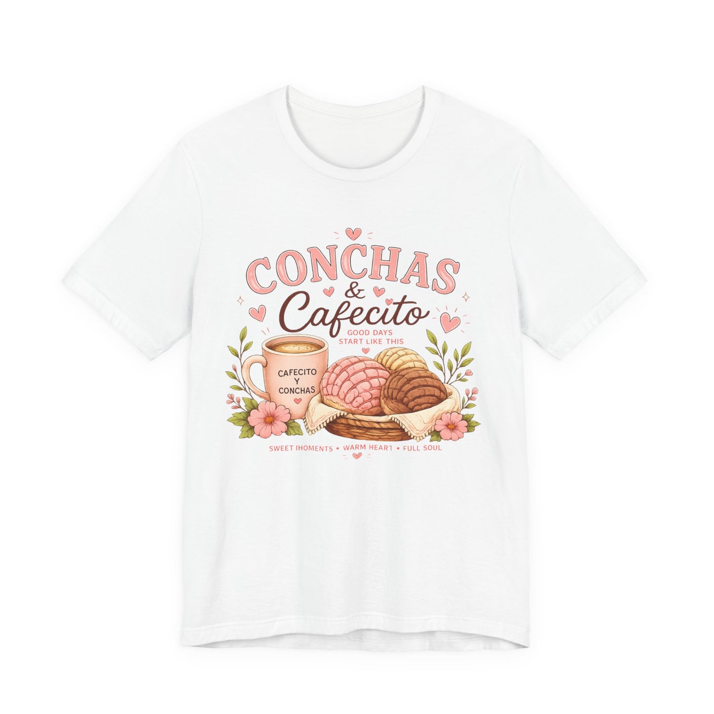 Conchas & Cafecito Tee — Mexican Pastries and Coffee Graphic T-Shirt