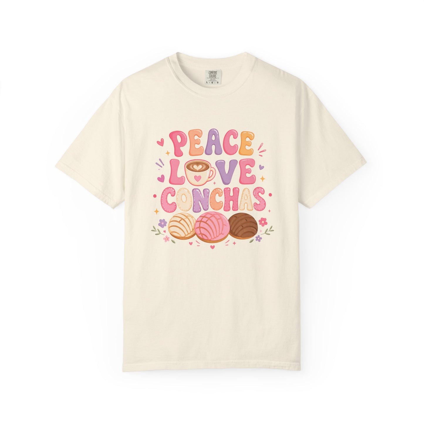 Peace Love Conchas T-Shirt — Cute Pan Dulce Tee
