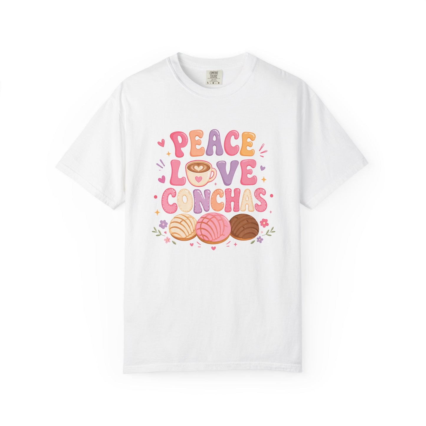 Peace Love Conchas T-Shirt — Cute Pan Dulce Tee