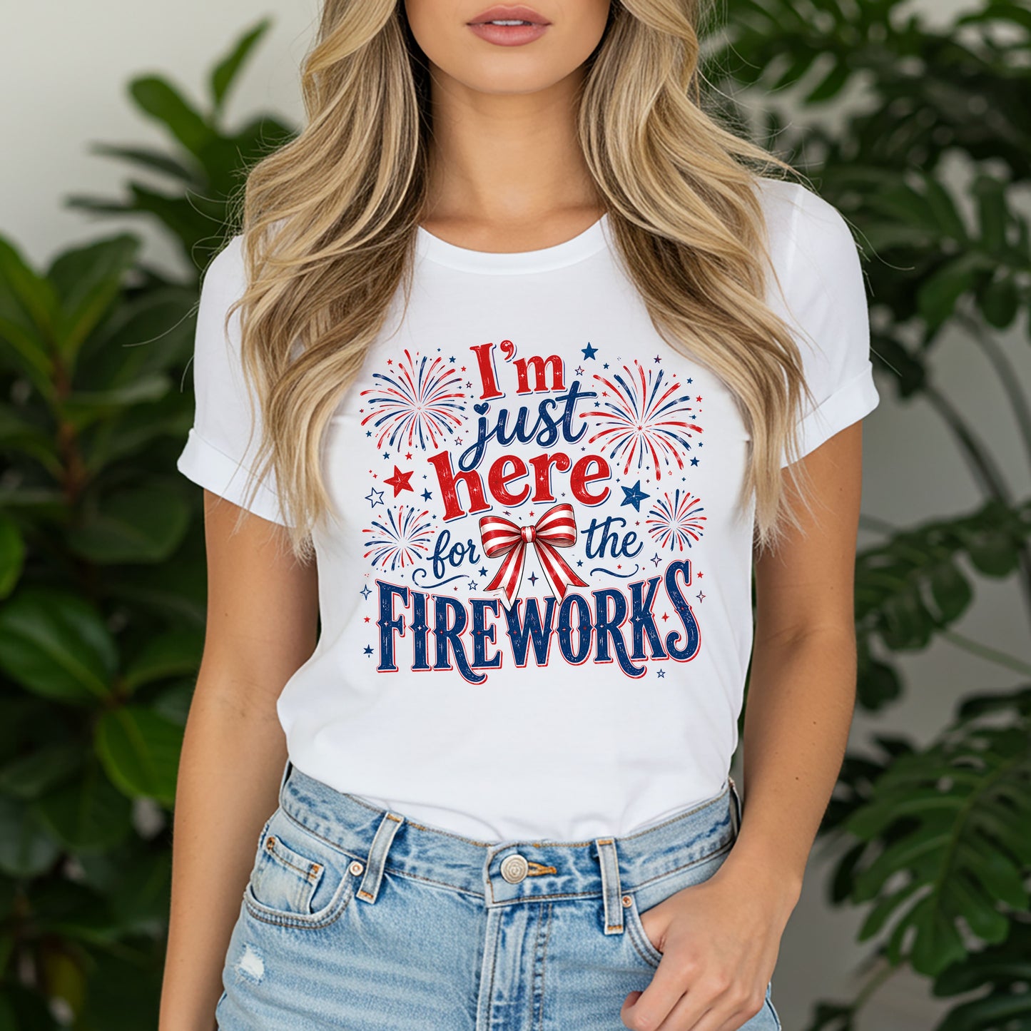 I'm Just Here for the Fireworks T-Shirt - 4th of July Patriotic Tee