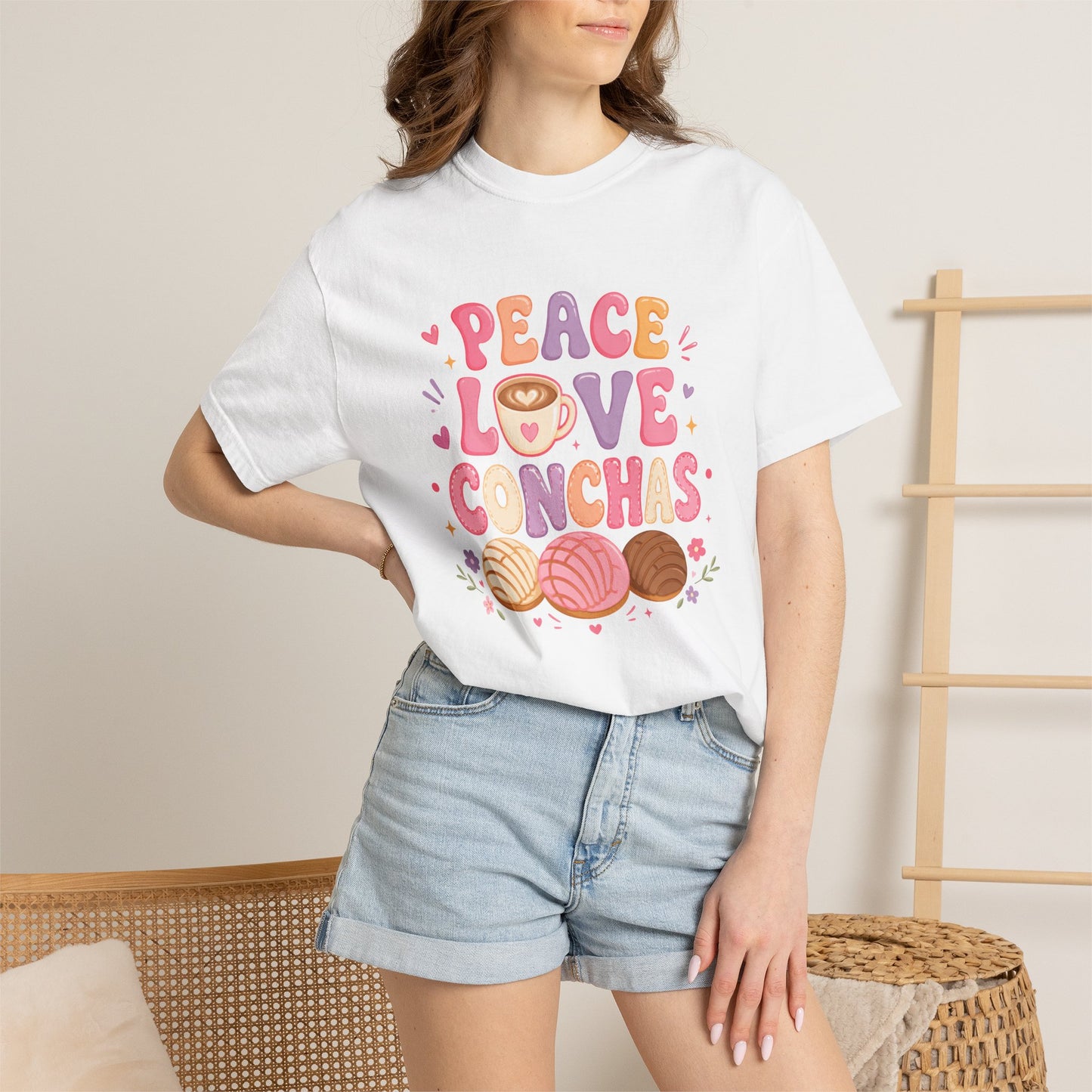 Peace Love Conchas T-Shirt — Cute Pan Dulce Tee