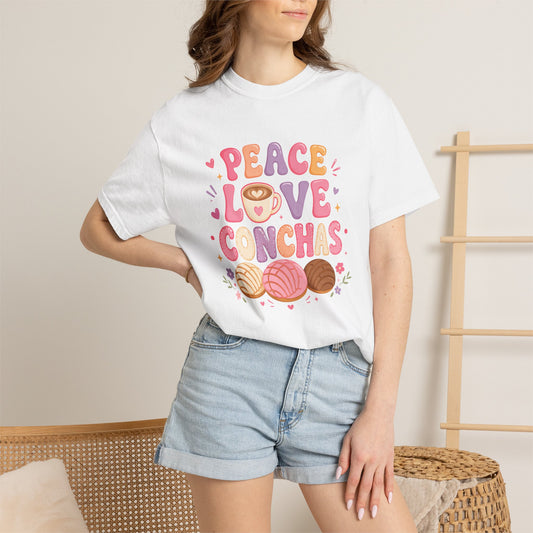Peace Love Conchas T-Shirt — Cute Pan Dulce Tee