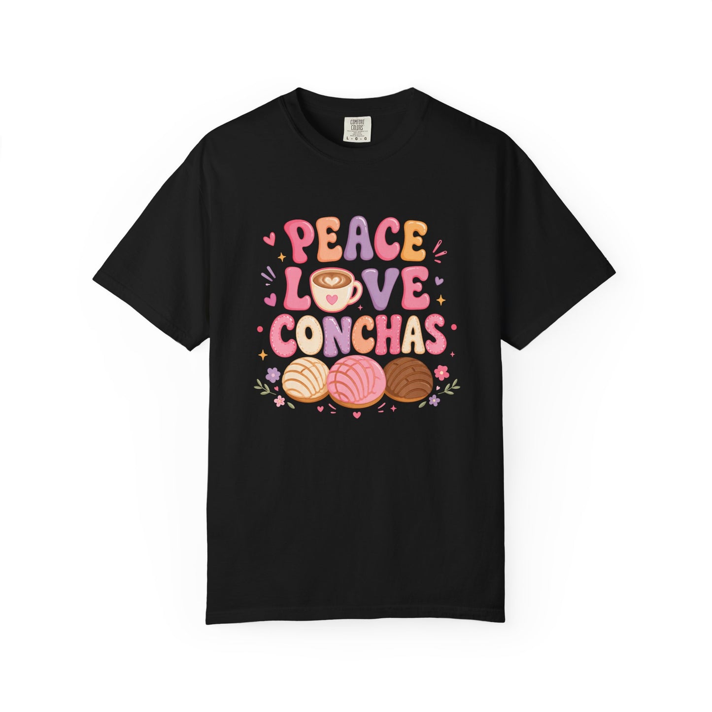 Peace Love Conchas T-Shirt — Cute Pan Dulce Tee