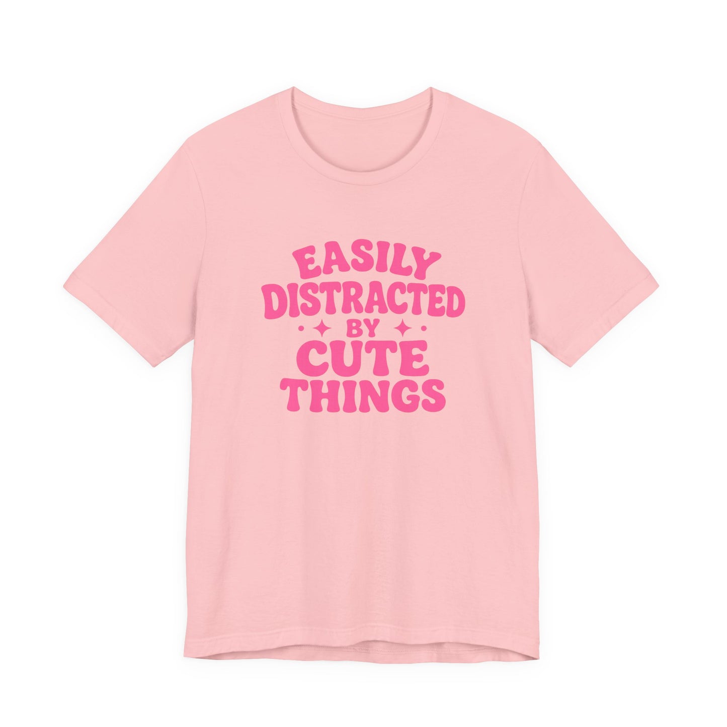 Easily Distracted By Cute Things T-Shirt —  Retro Graphic Tee